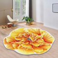 thumbnail image 1 of Floral Area Rugs Peony Flower Shape Area Rugs Non-Slip Rugs Floral Shaggy Carpet Bath Mat for Bedroom Living Room and Sofa, Yellow, 2'x2', 1 of 7