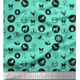 thumbnail image 1 of Soimoi Poly Georgette Fabric Reindeer,Bow & Bird Decor Fabric Printed Yard 52 Inch Wide, 1 of 3