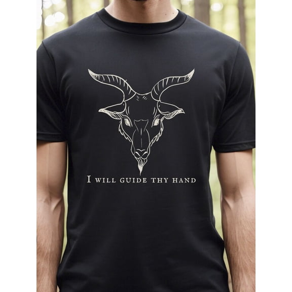 Men's Gothic Occult Goat Graphic T-Shirt