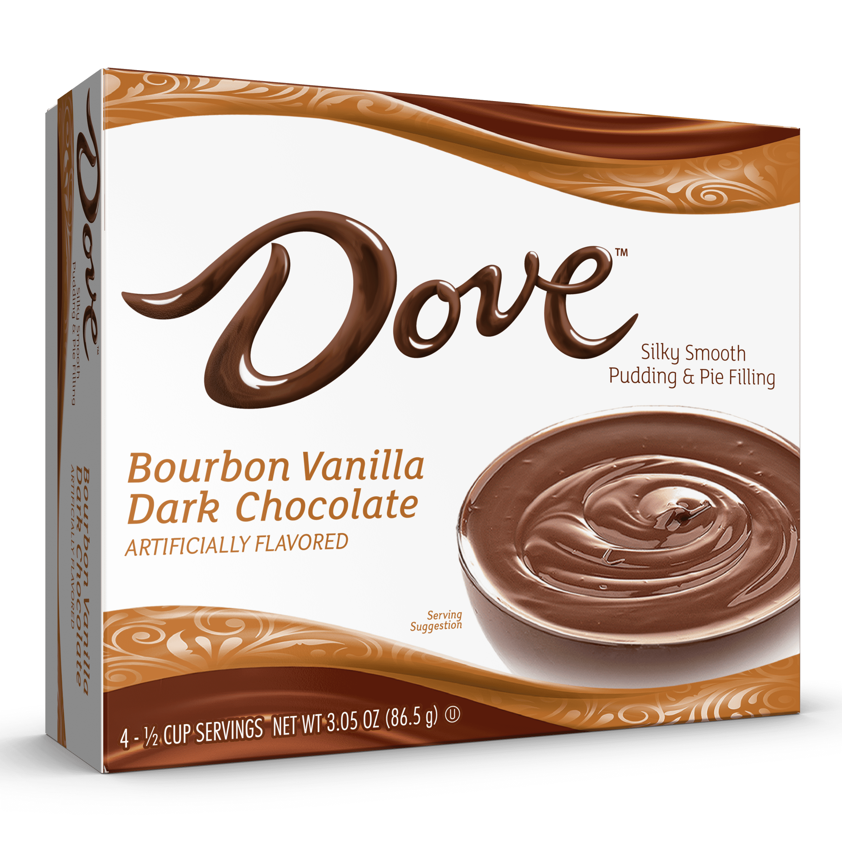 (2 pack) Dove Bourbon Vanilla Dark Chocolate Instant Pudding Mix and Pie Filling, 4 Servings, 3.03 oz
