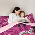 thumbnail image 5 of Manfei Cartoon Loves Pattern 7-Piece King Bedding,Pink Leopard Print King Bed in a Bag,Pink Reversible, 5 of 7