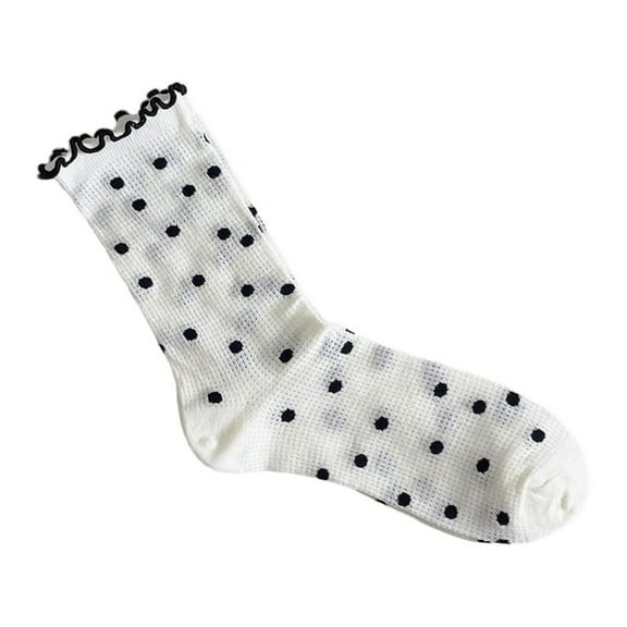 Milue Women Ankle Socks Sweet Lolitas Ruffle Calf Socks Stretchy Crew Socks Hosiery