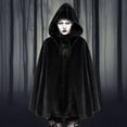 thumbnail image 2 of Rohuuque Women's and Men's Hooded Cloak Unisex Velevt Gothic Short Hooded Cloak Cape Funny Solid Color Cloak for Adults Black, 2 of 8