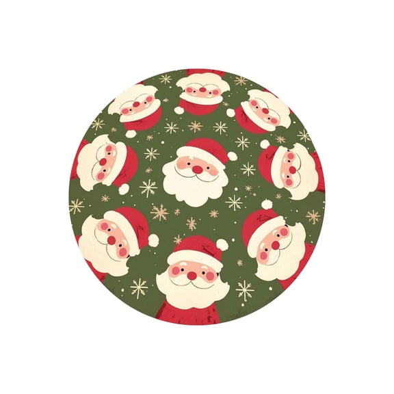 Bwiyojiz Home Decor Christmas Decorations Decoration Circular Carpet Snowflake Tree Pattern Floor Mat Holiday Party and Living Room 23x23in, Gifts for Sister, Multicolor