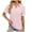 #267-Pink, variant on Roncen Womens Summer Tops Polo V Neck T Shirts Puff Short Sleeve Lapel Collared Work Blouses Eyelet Tunics