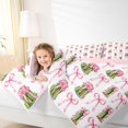 thumbnail image 3 of Manfei Cartoon Food Print Full Size Comforter Sets,Cute Pink Bowknot Bedding Comforter Set,Pink Reversible,3pcs,1 Comforter and 2 Pillowcases, 3 of 7