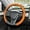 Orange, variant on Leather Steering Wheel Cover, Universal 15 Inch Premium Non-Slip Steering Wheel Cover Blue Carbon Fiber Texture