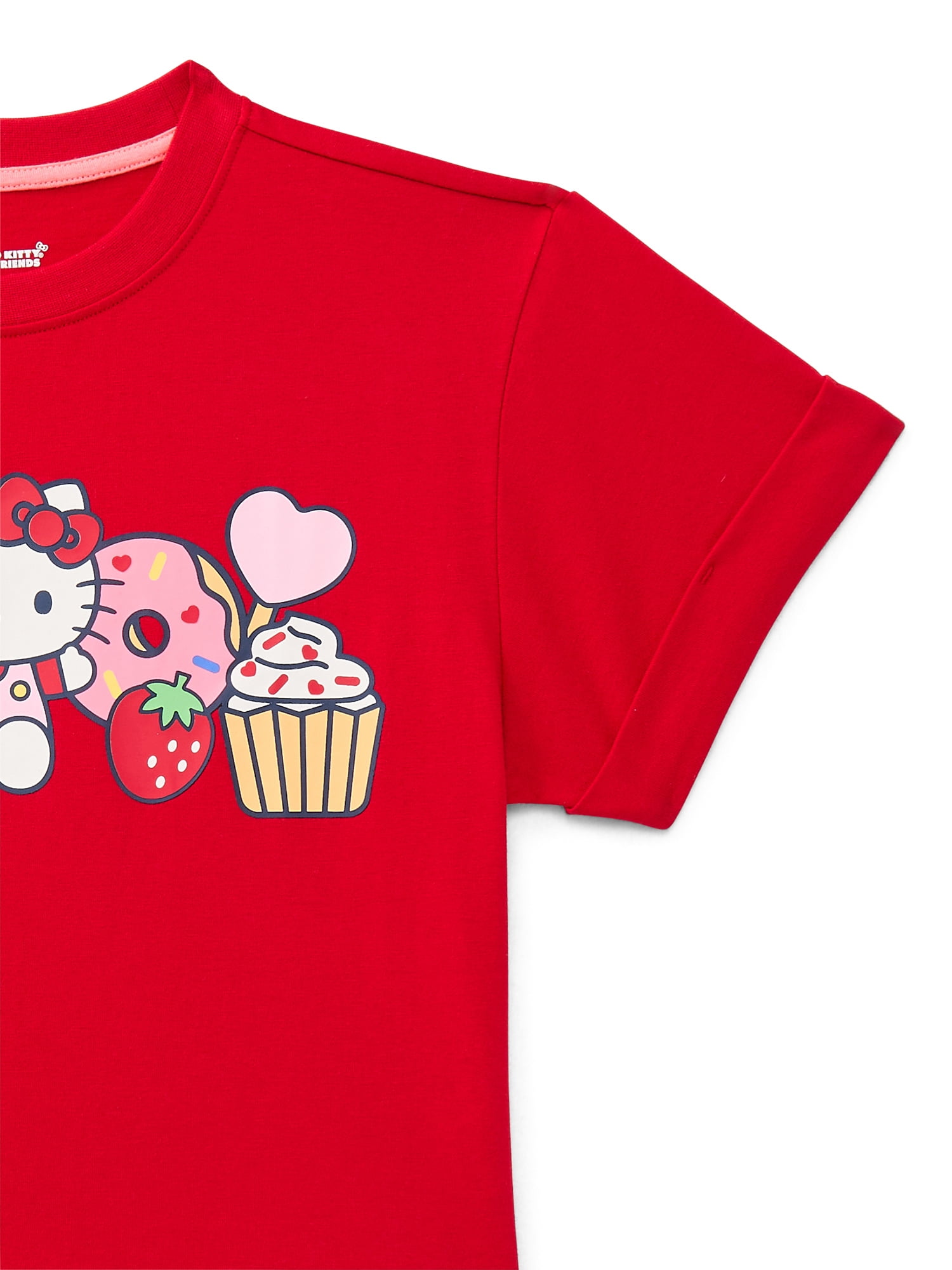 Wonder Nation x Hello Kitty Girls Graphic Tee with Short Sleeves, Sizes 4-16