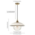 thumbnail image 6 of Evelyn&Zoe 14.5" Pearled White/Brass Metal/Glass Pendant, 6 of 10