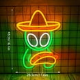 thumbnail image 2 of CADODIS Alien Neon Sign Green LED Novelty Lighting Dimmable Light Up Decor USB Powered Sombrero Tacos Shape for Bedroom Game Room Man Cave Bar Party Lounge Gift, 2 of 5