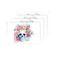 thumbnail image 4 of MKHERT Watercolor Human Sugar Skulls with Flowers Placemats Table Mats for Dining Room Kitchen Table Decoration 12x18 inch,Set of 4, 4 of 4
