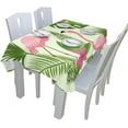 thumbnail image 5 of Coolnut Flamingo Tropical Flowers Tablecloth Modern Table Cover for Home Decoration, Spill Proof Cloth Washable for Dinner Picnic, 60"x90", 5 of 6