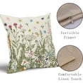 thumbnail image 4 of Spring Floral Pillow Covers 16x16 Inch Set of 2, Sage Green Wildflowers Botanical Decorative Throw Pillow Cases Vintage Cushion Covers Summer Decoration Gift Farmhouse Sofa Couch Bed Decor, 4 of 6