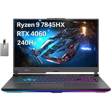 ASUS ROG Strix G17 Gaming Laptop, 17.3" QHD 240Hz Laptop, AMD Ryzen 9-7845HX, NVIDIA GeForce RTX 4060, 64GB DDR5, 2TB PCIe SSD, RGB Backlit Keyboard, Wi-Fi 6E, Win 11 Home, with Hotface 32GB USB Card
