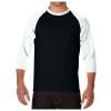 OJinShaWanO Chemises Blanches pour Hommes Chemise de Baseball à Manches 3/4 pour Homme Chemises Décontractées T-Shirt Raglan