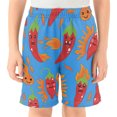 thumbnail image 4 of Boys Swim Trunks Funny Chili Pepper Print Quick Dry Lightweight Swim Shorts Elastic Waist Beach Vacation Swimwear, 4 of 4