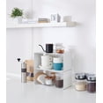 thumbnail image 4 of Yamazaki Home Stackable Kitchen Rack - Storage Organizer Counter Shelf, Steel, Small, Stack up to two, Stackable, No Assembly Req. - 2 pack, 4 of 8