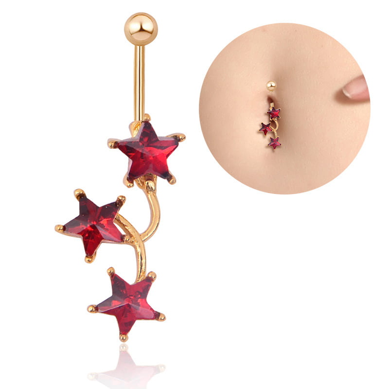 Surgical Steel Navel Rings Crystal Belly Button Ring Bar Piercing Jewelry SL 