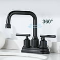 thumbnail image 6 of Wowow Centerset 4 in. 2-Handle High-Arc Bathroom Faucet with Drain and Supply line, Matte Black, 6 of 9