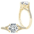 thumbnail image 2 of AFFY Round Cut White Natural Diamond Semi Mount Split Shank Engagement Ring In 14k Solid Yellow Gold (I-J Color, I2-I3 Clarity, 0.19 Cttw) Ring Size-6.5, 2 of 3