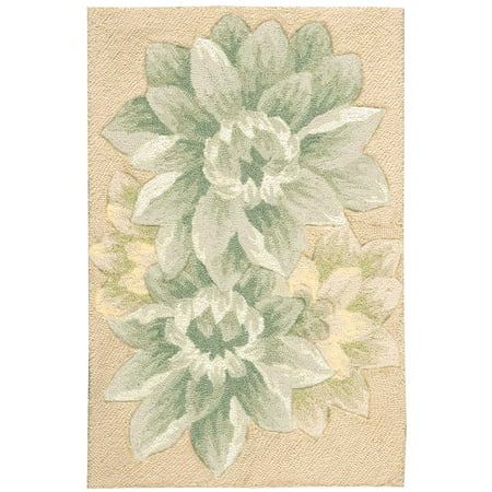 Nourison Hand-hooked Fantasy Light Green Rug (2'6 x 4')