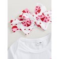 thumbnail image 5 of aturustex Toddler Girls 3PCS Valentine's Day Outfits 0-18M Infant Baby Long Sleeve Bodysuits O Neck Rompers Letter Print Jumpsuits Ladybug/Bow Print Pn Loose Casual Cute Daily Spring Clothes, 5 of 6