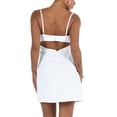 thumbnail image 3 of xiaxaixu Femmes Été Court Skinny Robe Fronde Blanc Sans Manches Dos Coupé à Faible Floral Robe Bandoulière, 3 of 10