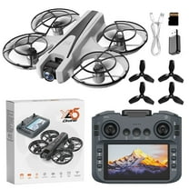 AuroraX Drone with Screen Built Into The Controller and Camera Fpv 1080p Hover Drones with One Key Take Off/Land 3 Speed Modes 3d Flips Quadcopter Toy Gift for Adults and Boys Girls