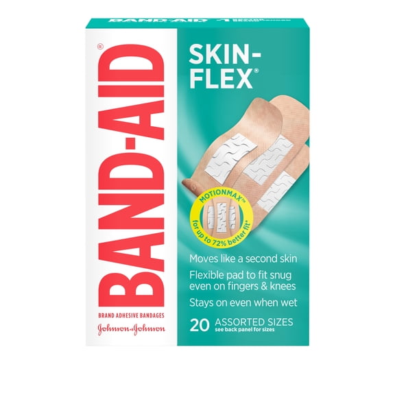 Band-Aid Brand Skin-Flex Adhesive Bandages, Assorted Sizes, 20 Count