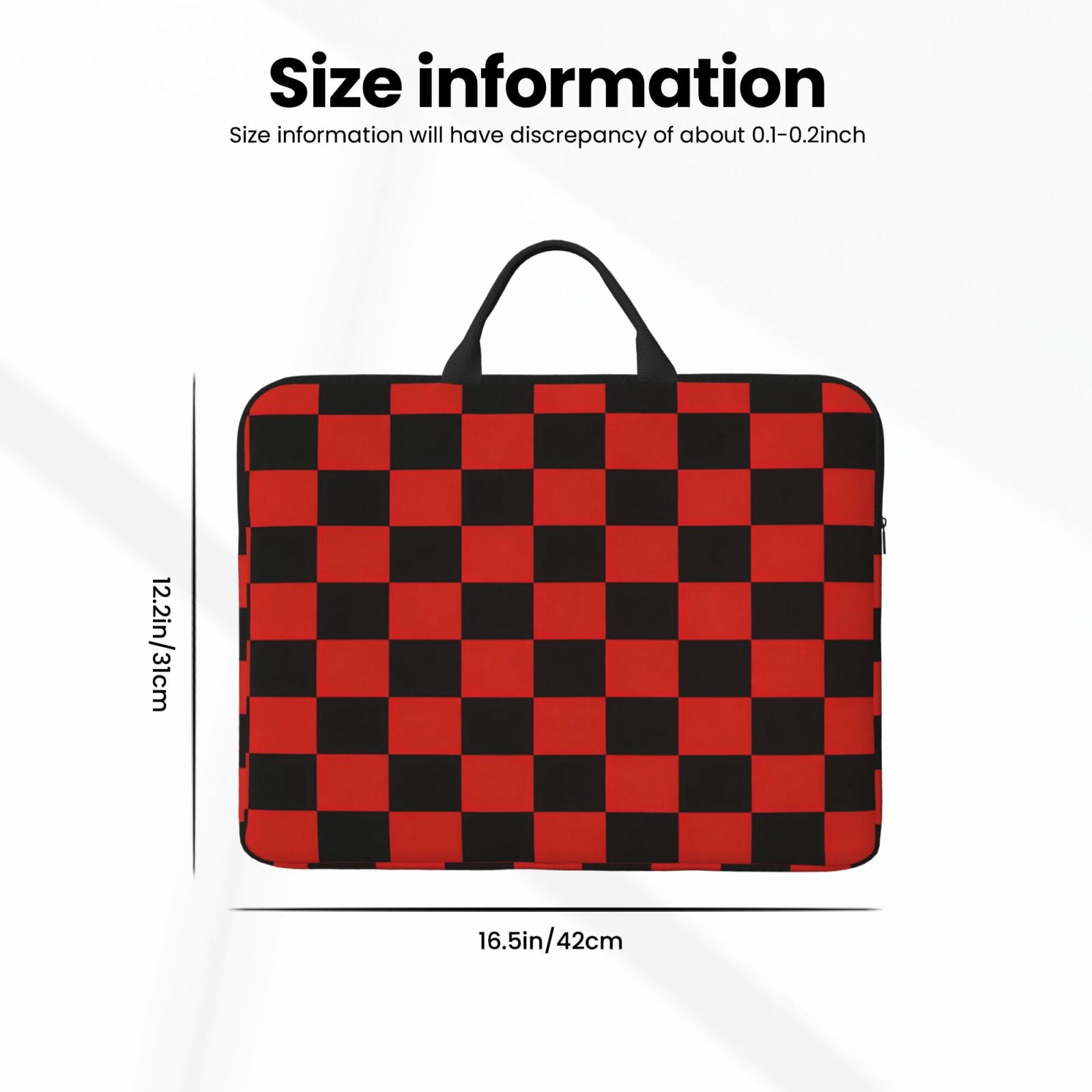 Laptop Sleeve Bag For Women Men 14inch Waterproof Durable Protective Computer Carrying Cover Handle Laptop Case Bag Red And Black Checkered Pattern (8)
