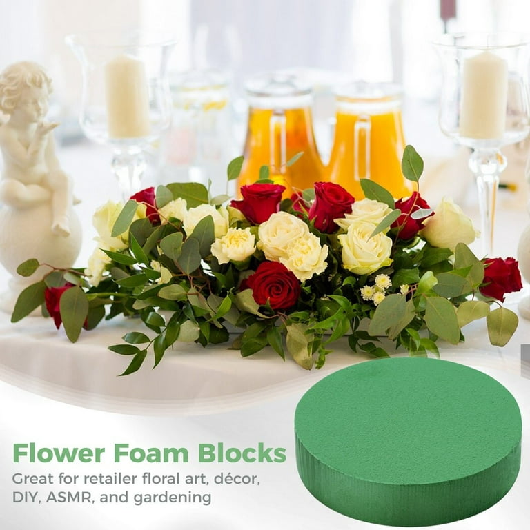 FUNSTITUTION Floral Foam Blocks Set of 4 Wet Foam Bricks for Artificial and  Fresh Flower Arrangements, Green 