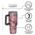 thumbnail image 4 of 40oz Pioneer Flower Floral Print Pattern Insulated Tumbler with Handle, BPA-Free Leak Proof Lid and Straws, Double Wall Vacuum, Hot 12h/Cold 34h, 4 of 6