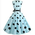thumbnail image 2 of Women Dresses ,Womens 1950s Vintage Polka Dots Dress Spaghetti Strap Midi Dress Retro Swing Princess Tea Party A-line Dress Audrey Hepburn 50's 60's Evening Party Dance Gown with Belt, 2 of 6