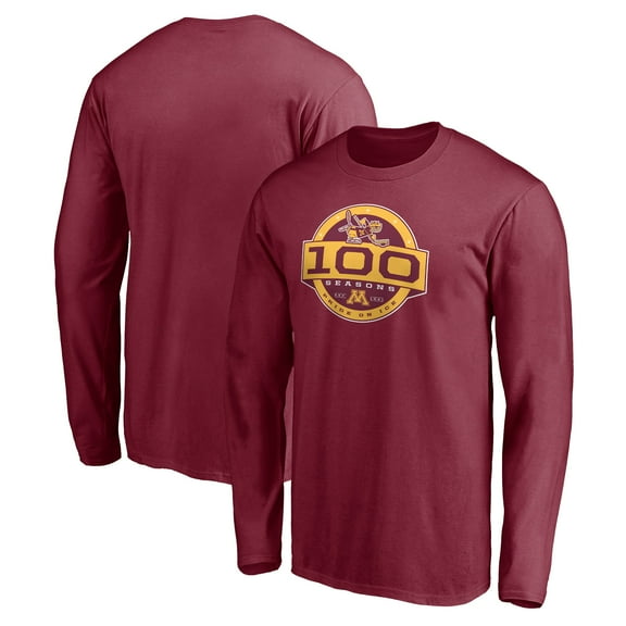 Men's Maroon Minnesota Golden Gophers 100 Seasons of Hockey Long Sleeve T-Shirt