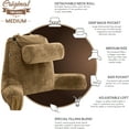 thumbnail image 3 of Husband Pillow Medium Tan, Backrest for Kids, Teens, Petite Adults - Reading Pillows With Arms, Adjustable Loft, Plush Memory Foam, Bed Rest Chair for Sitting Up, Detach Neck Roll, Removable Cover, 3 of 8