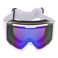 thumbnail image 3 of Gafas de esquí a prueba de nieve de doble capa, resistentes al viento, con visión amplia y protección UV, marco blanco con lente azul para deportes de invierno, 3 of 8