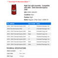 thumbnail image 2 of Right Tail Light Assembly - Compatible with 2003 - 2020 Chevy Express 2500 2004 2005 2006 2007 2008 2009 2010 2011 2012 2013 2014 2015 2016 2017 2018 2019, 2 of 2
