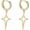 Gold, variant on Minimalist Cross Star Dangle Drop Small Hoop Earrings for Women Girls 925 Sterling Silver Charms Huggie Hoops Constellation Tiny Star Cartilage Earring Pierced Ear Crucifix Jewelry