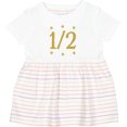 thumbnail image 3 of Inktastic Half Birthday Gold Stars Girls Baby Dress, 3 of 5