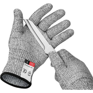 NoCry Cut Resistant Gloves Kitchen Large, TECBOX High Performance CE Level  5 Protection, Food Grade Kitchen and Work Safety Gloves - Size Small, Gray  