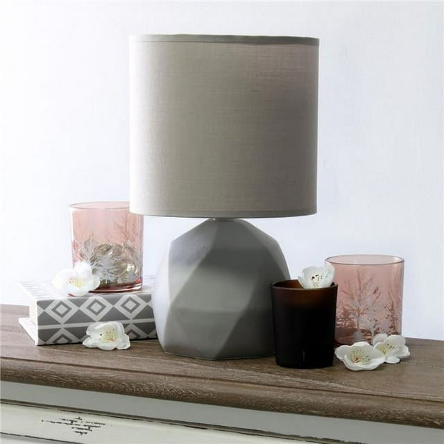 All the Rages LT2060-GRY Lampe Géométrique en Béton Design Simple, Gris
