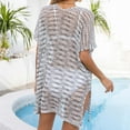 thumbnail image 3 of Plus Size Baggy Beach Shirt Hollowed Out Bikini Holiday Shirt Swim Cover up for Women Sheer Bathing Suit Cover up plus Size Beach Cover up Kimono for Women Dress Cover Ups Mesh Girls Bathing Suit, 3 of 7