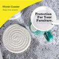 thumbnail image 4 of 6 Pcs Vintage Woven Coasters Handmade Coasters for Table Protection, White, 4 of 6