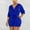 Blue, variant on Sakmal Drawstring Summer Rompers for Women 2025 V Neck Green Short Sleeve Dressy Short Jumpsuits Solid Rompers