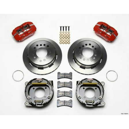 Wilwood Dynapro Low-Profile 11.00in P-Brake Kit - Red Chevy 12 Bolt 2.75in Off w/ C-Clips