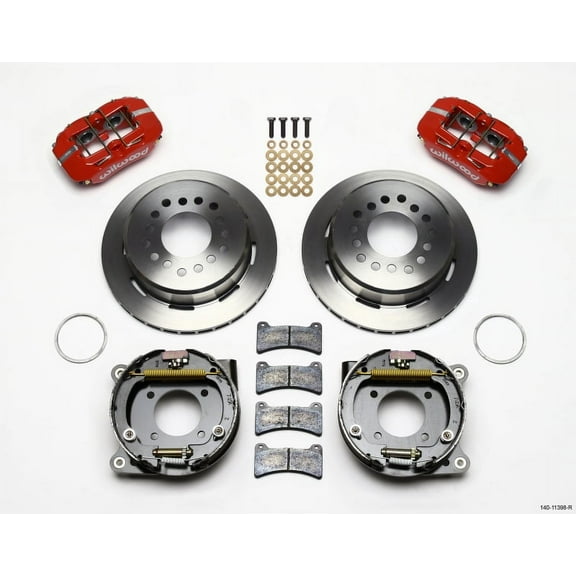 Wilwood Dynapro Low-Profile 11.00in P-Brake Kit - Red Chevy 12 Bolt 2.75in Off w/ C-Clips