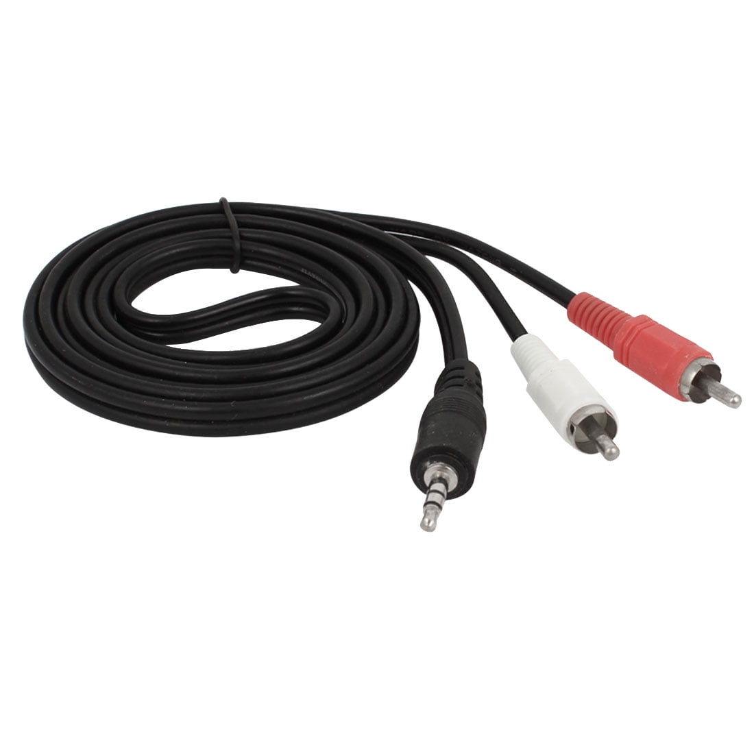 3.5mm Jack to 2 RCA Male Adapter Audio Video AV Cable Black 1.5m