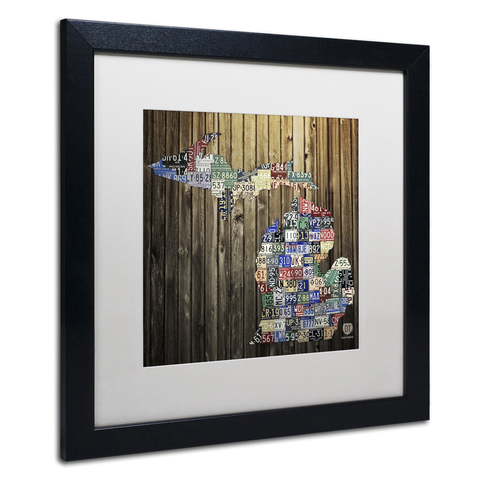 Trademark Fine Art 'Michigan Counties License Plate' Canvas Art by Design Turnpike, Black Matte, Black Frame