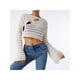 thumbnail image 5 of Txlixc Blusa hueca femenina, camiseta de punto suelta de color sólido con cuello redondo de manga larga Txlixc  moda, 5 of 9