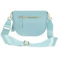thumbnail image 2 of SQDWYGUO Spacious Nylon Crossbody Bag Bum Bag Handbags Wallets Purses Trendy Shoulder Bag for Women,Ice Blue,1, 2 of 5
